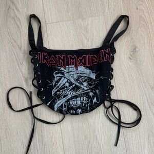 Custom made Iron Maiden Black Lace-Up Top
